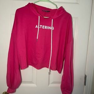 Pink cropped hoodie